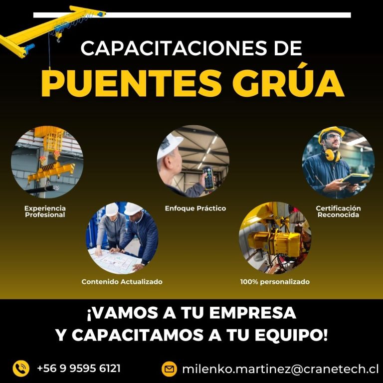 Capacitación de operadores de puente grúa en Chile: qué debe incluir